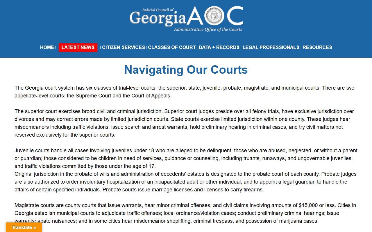 Irwin County court records Georgia court structure guide