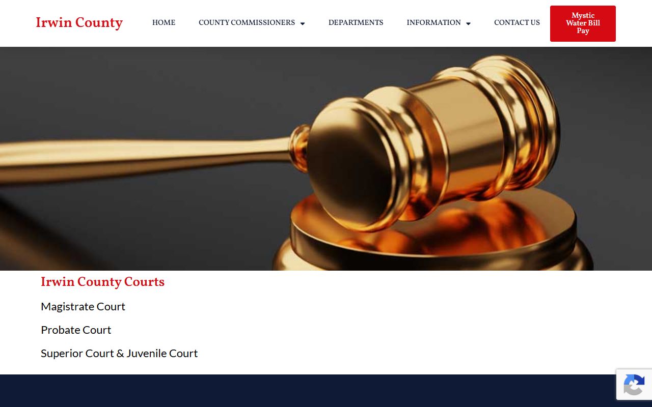 Irwin County court records court landing page