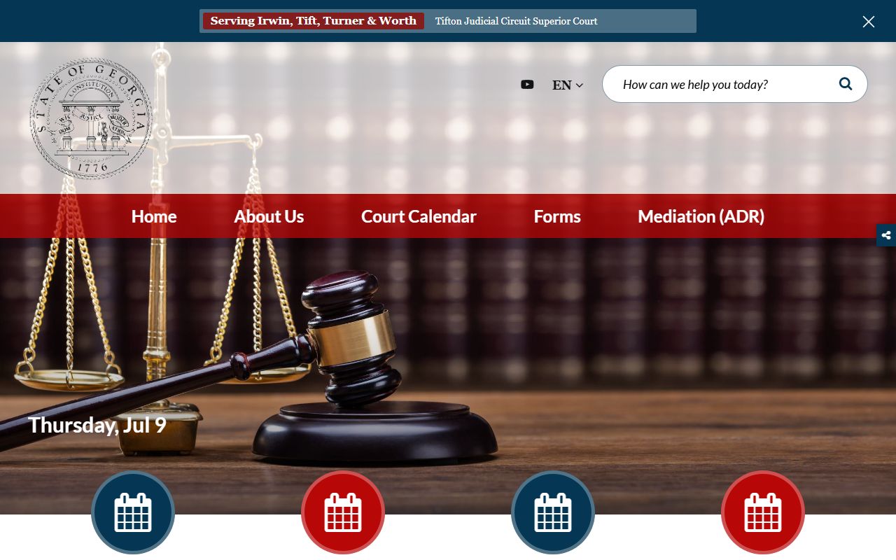 Irwin County court records Tifton Judicial Circuit homepage
