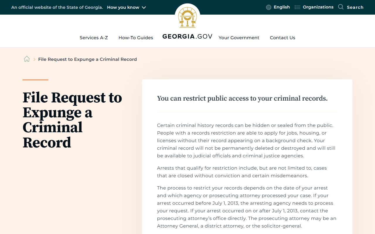Irwin County criminal court records Georgia record restriction guide