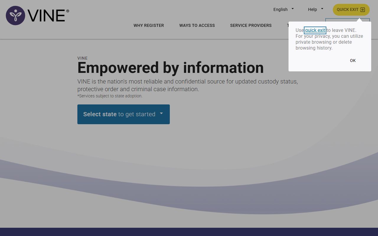 VINELink custody notification platform